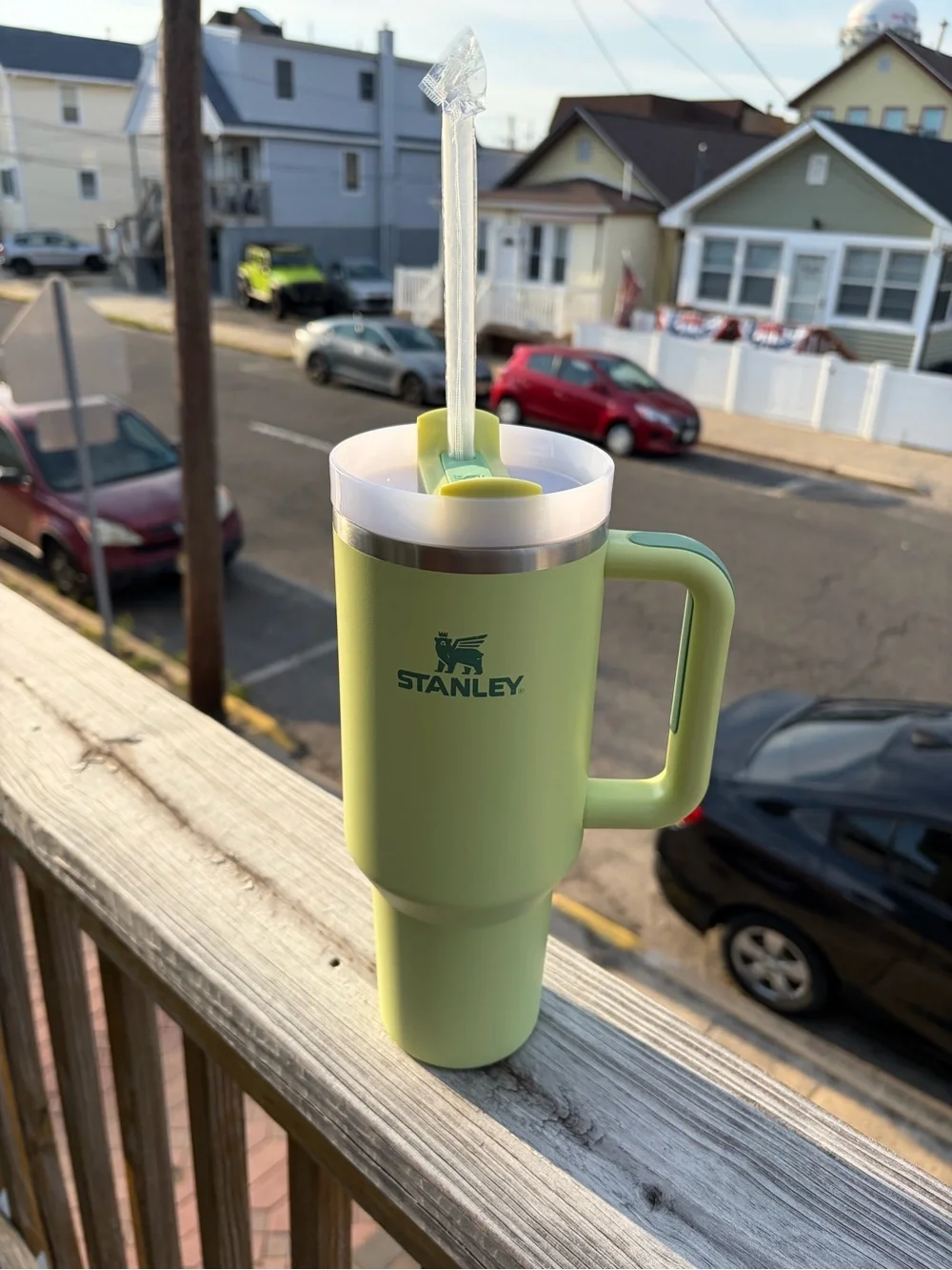 Stanley Frosted Lime Green Travel Mug